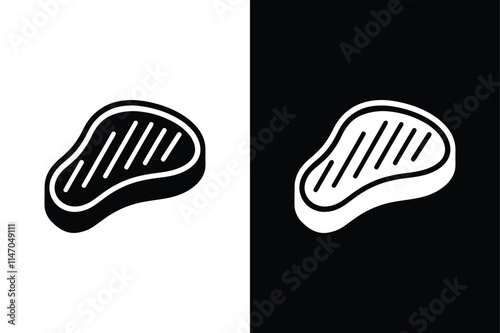 Steak icon vector on White Background ,Vector Art Illustration on white background.