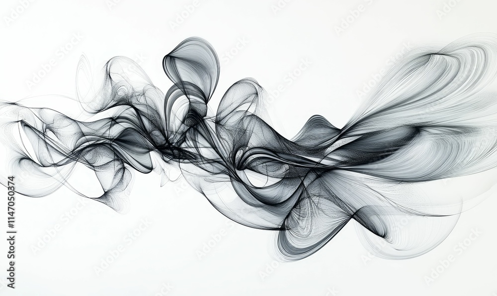 Abstract grayscale flowing lines; elegant, dynamic design. Abstract grayscale flowing lines; elegant, dynamic design.
