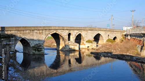 Mustafa Pasha Bridge, located in Corlu, Tekirdag, Turkey, was built in the 17th century. photo