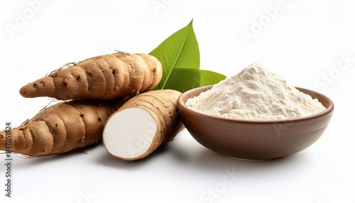 Fresh arrowroot tubers and powder.  A healthy and versatile ingredient.