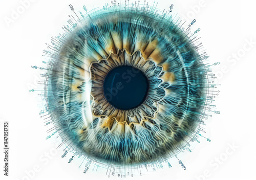 Blue Eye in Abstract Burst of Light:  A close-up of a blue eye, surrounded by a burst of abstract light, evoking feelings of wonder, mystery, and the vastness of the human experience.