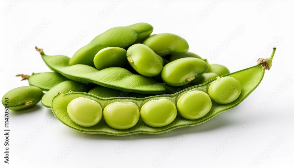 Fresh green soybeans in their pods, a healthy and nutritious food. Fresh green soybeans in their pods, a healthy and nutritious food.