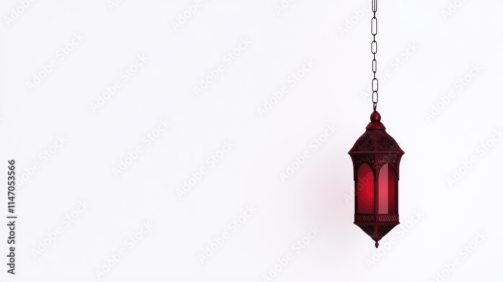 Red hanging lantern against white background. Red hanging lantern against white background.