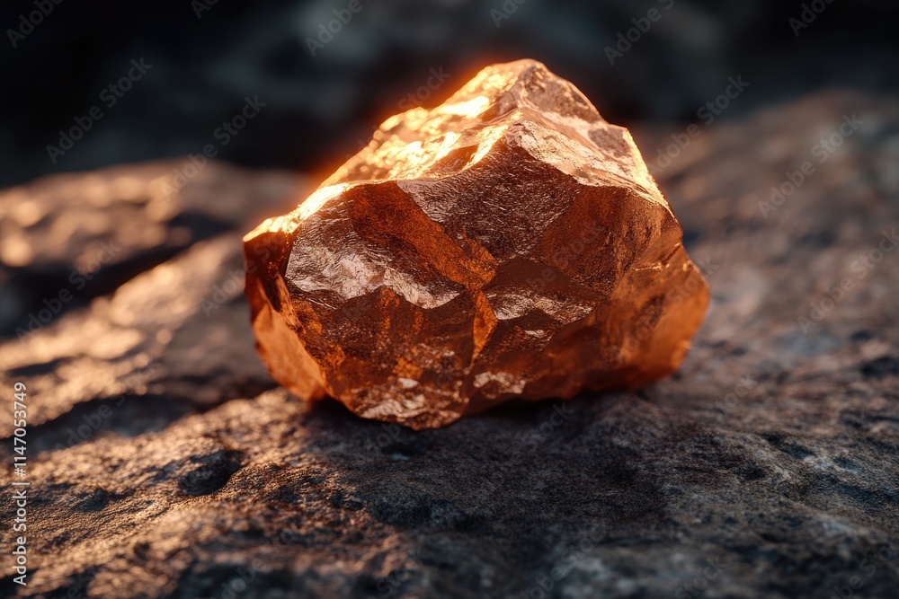 Fototapeta premium Nugget copper. Macro