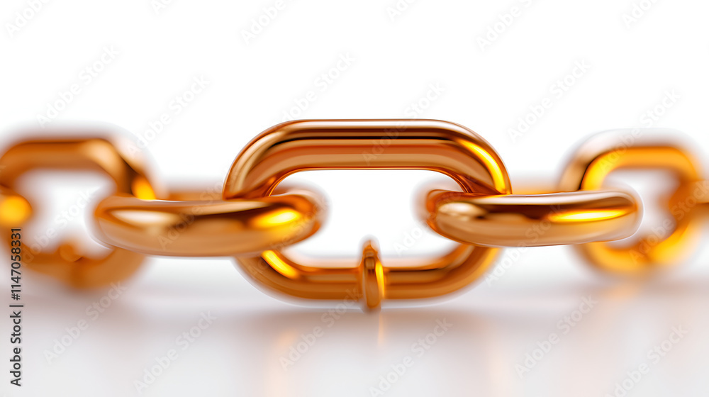 Obraz premium A close-up image of shiny orange metal links forming a chain, symbolizing strength and connection.