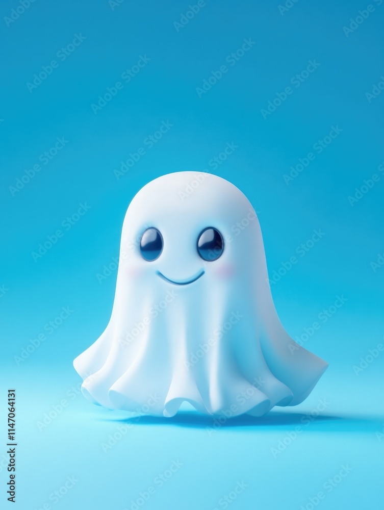 Halloween Ghost Emoji Plush Toy against a Light Blue Background Halloween Ghost Emoji Plush Toy against a Light Blue Background