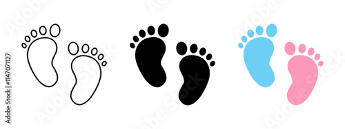 Baby boy and girl footprints set