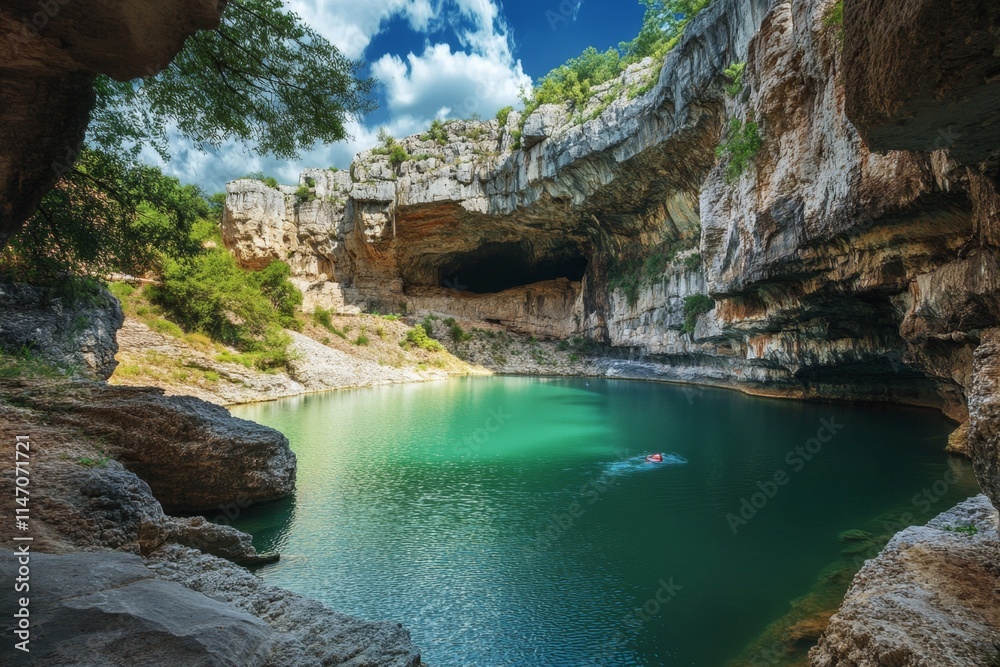 Emerald Lake Hidden Cave - Nature's Majestic Beauty Emerald Lake Hidden Cave - Nature's Majestic Beauty