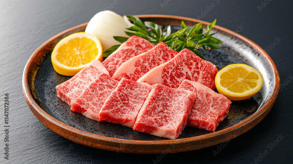 Exquisite Marbled Beef Slices Ready for Grilling Exquisite Marbled Beef Slices Ready for Grilling
