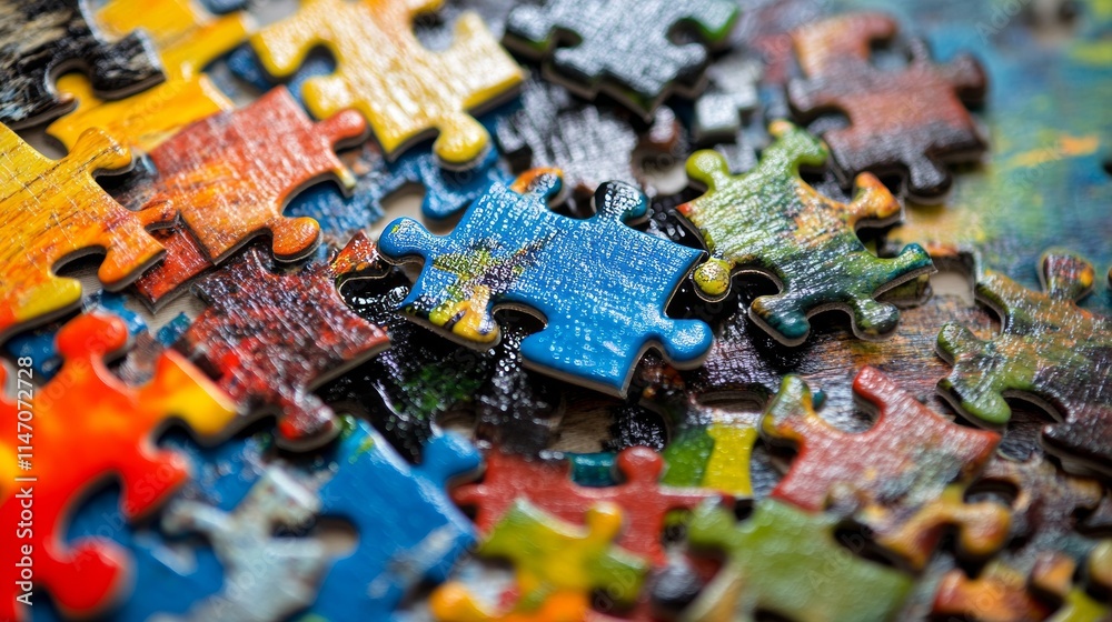 Obraz premium Business teamwork building puzzles together
