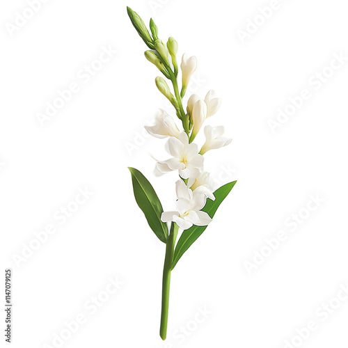 Obraz na płótnie A sprig of tuberose on a white background w salonie