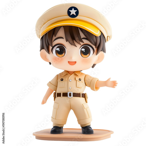 a cartoon male railway worker white background