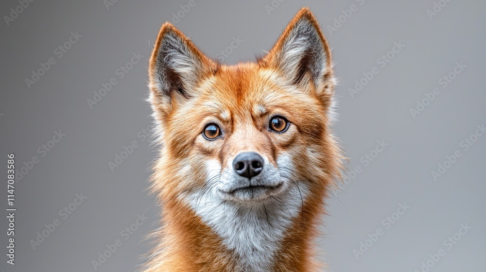 Fototapeta premium Close-up portrait of a red fox with intense gaze.