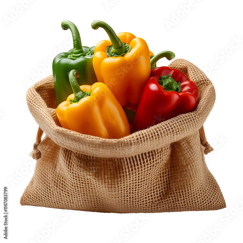 Illustration paprika in a bag on transparent background