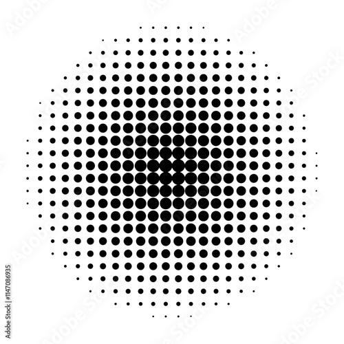 Vector halftone retro circle