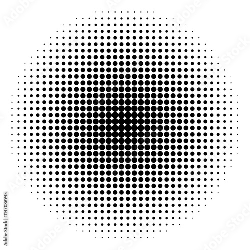 Halftone circle. Vector retro old comic dots halftone noise, arts