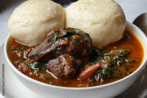 Hearty Nigerian Stew with Fufu photo