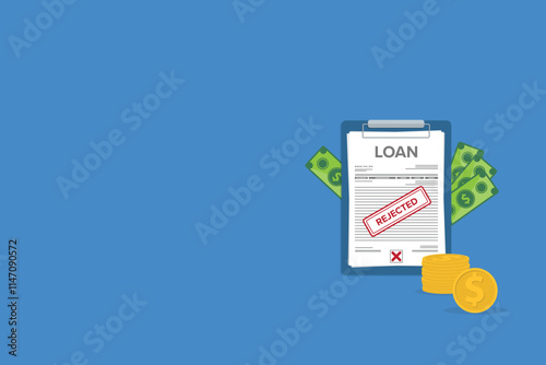 Loan rejected, not approved bank document.	