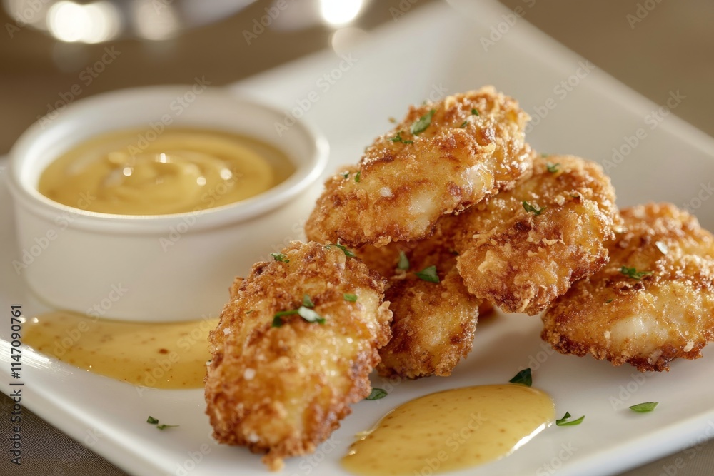 Crispy Fried Bites with Mustard Dip Crispy Fried Bites with Mustard Dip