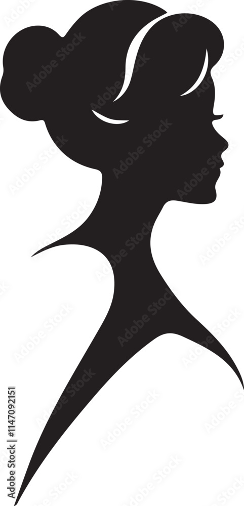 Black and White human face Silhouette Design Black and White human face Silhouette Design