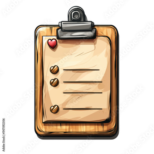 Brown icon of Clipboard isolated on a transparent background Minimalist flat icon, vector logo style sign clipart on a no background png