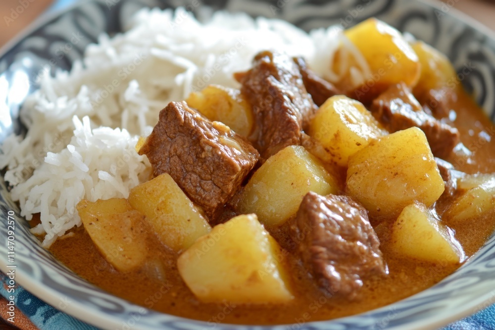 Beef Curry with Potatoes and Rice - A Flavorful Meal Beef Curry with Potatoes and Rice - A Flavorful Meal