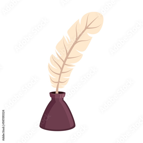 feather pen in ink bottle