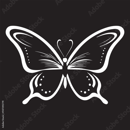 Black and White batterfly logo type Silhouette Design photo