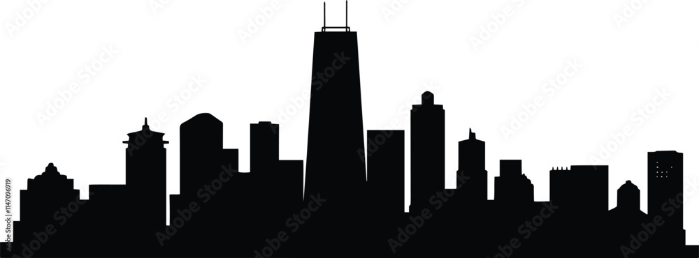 High-Definition Solid Black Silhouette of a Skyline with Sharp, Clean Edges and Minimalist Design High-Definition Solid Black Silhouette of a Skyline with Sharp, Clean Edges and Minimalist Design