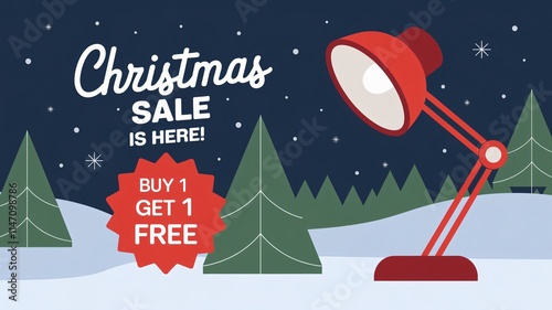 A holiday sale promotion banner with the text 