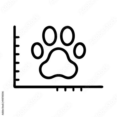  paw print icon, symbolizing additional measurements like for boots or leg accessories.