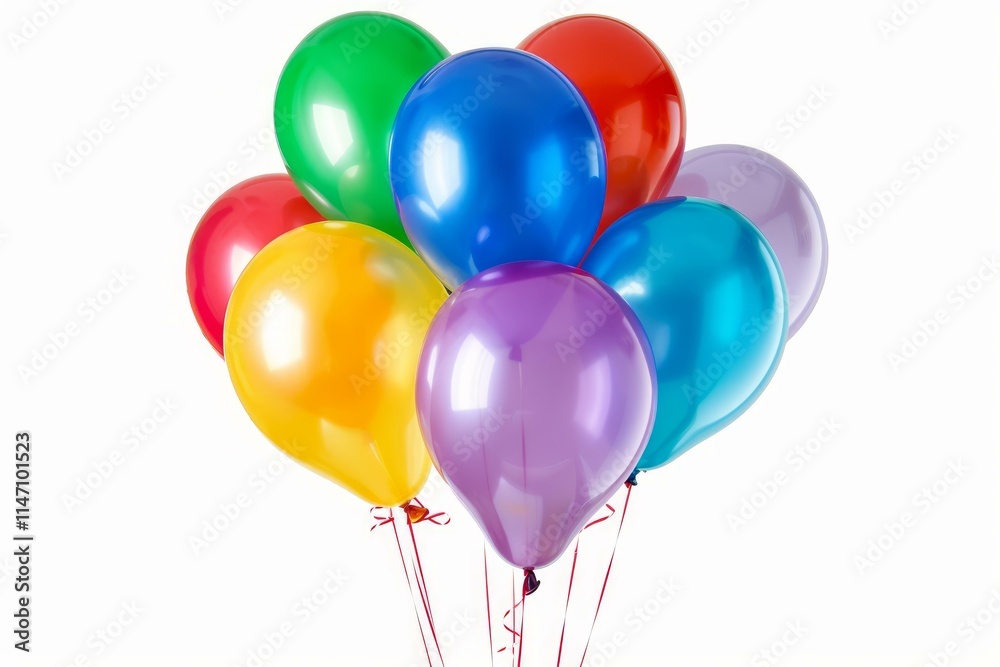 Bunch of colorful balloons floating, representing celebration and joy Bunch of colorful balloons floating, representing celebration and joy