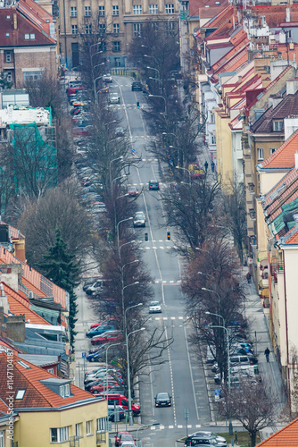 Terronska street in Dejvice, Prague 6, Czech republic in March 2022, view from Baba area photo