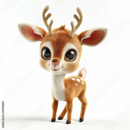 Adorable 3D Render of a Baby Fawn with Big Eyes