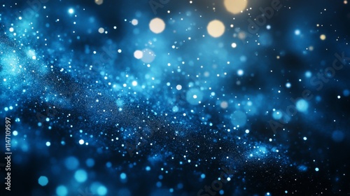 Abstract cosmic background with glowing blue particles