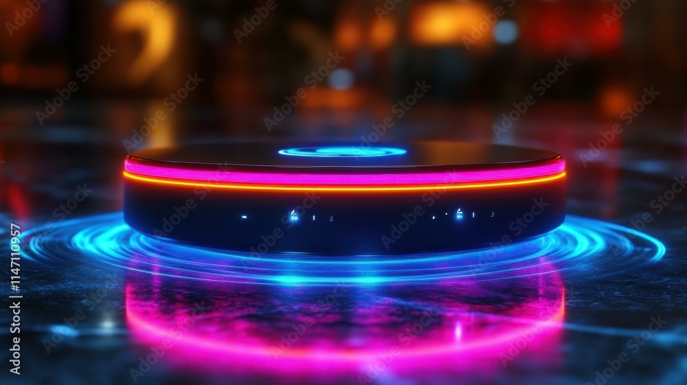 Hyper-Realistic Future Tech Gadgets A levitating wireless charger powering devices through magnetic resonance in mid-air One main object high quality very detailed Professional image Hyper-Realistic Future Tech Gadgets A levitating wireless charger powering devices through magnetic resonance in mid-air One main object high quality very detailed Professional image