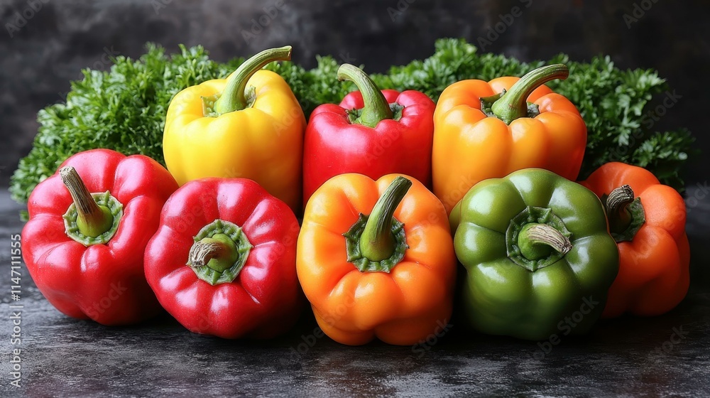 Seasonal Fruits and Vegetables Bell Peppers Colorful bell peppers great for salads stir-fries or stuffing Isolated solo on plain background Seasonal Fruits and Vegetables Bell Peppers Colorful bell peppers great for salads stir-fries or stuffing Isolated solo on plain background