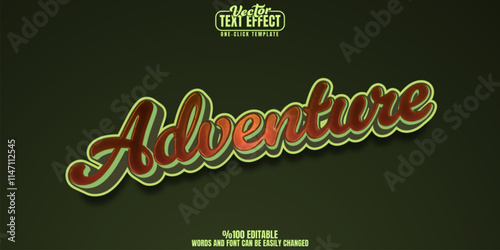 Adventure editable text effect, customizable explore and journey 3d font style