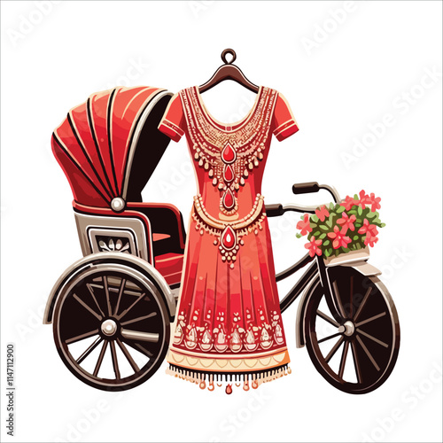 rickshaw paint vector