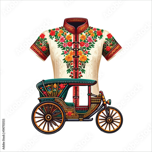 rickshaw paint vector