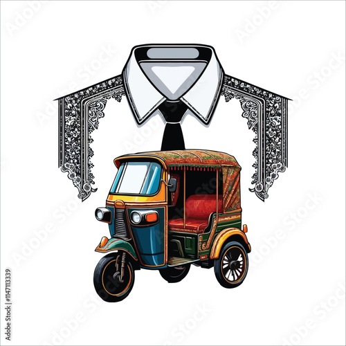 rickshaw paint vector