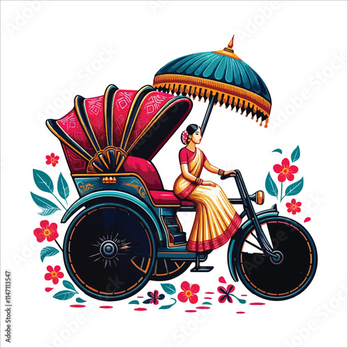 rickshaw paint vector