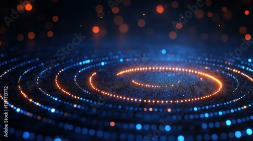 Post Quantum Cryptography Crypto ecosystem Kubernetes backup Ai singularity GitOps IIoT Motion array Applied intuition Istio Qanplatform Glowing blue and orange circular digital lights forming spiral