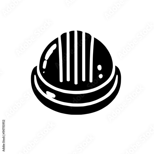 Delicious Chocolate Bonbon: A delectable illustration of a rich, dark chocolate bonbon, perfect for menus, packaging, or sweet-themed projects. Its simple yet elegant design is sure to entice. 