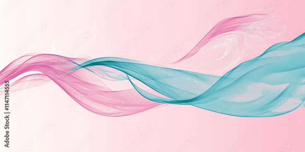 Fototapeta premium Abstract Pink and Teal Wave Design