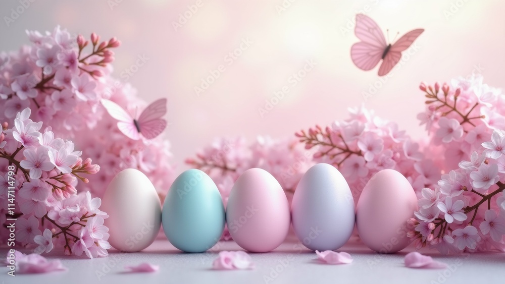 The image shows a group of six eggs arranged in a row on a white surface. The eggs are of different colors - one is light blue, one is pink, and one is white. The image shows a group of six eggs arranged in a row on a white surface. The eggs are of different colors - one is light blue, one is pink, and one is white.