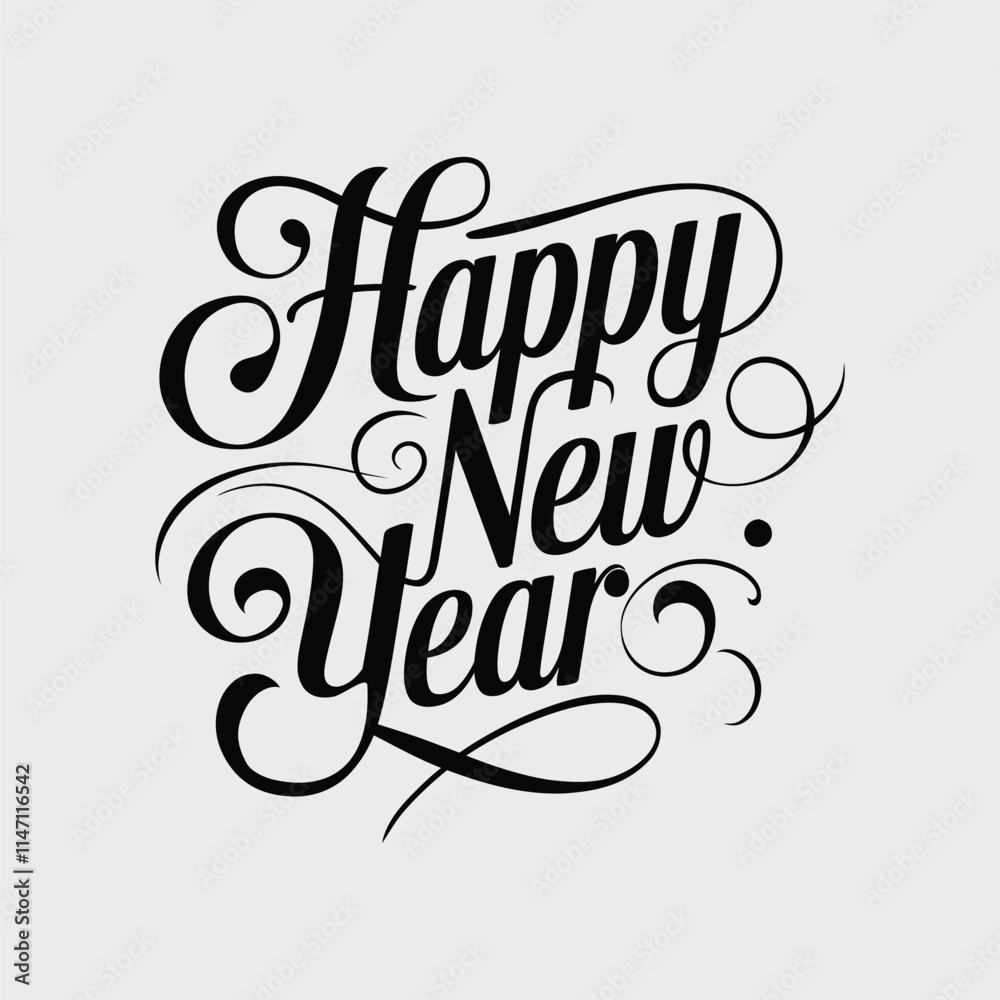 A Typography of Happy New Year. A Typography of Happy New Year.