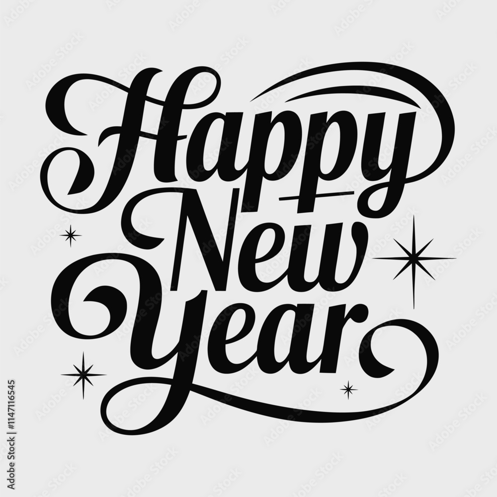 A Typography of Happy New Year. A Typography of Happy New Year.