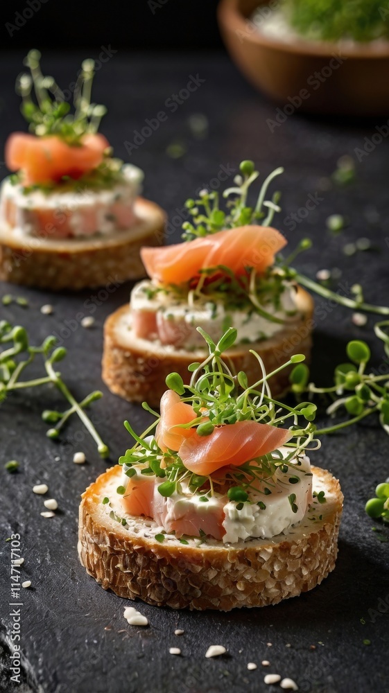Elegant Canapés with Smoked Salmon and Cream Cheese Elegant Canapés with Smoked Salmon and Cream Cheese
