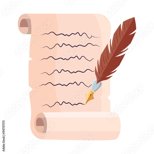 feather writing on paper